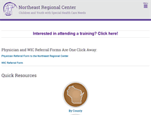 Tablet Screenshot of northeastregionalcenter.org